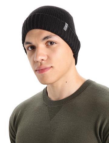 Czapki Icebreaker Unisex Merino Vela Cuff Beanie Damskie Czarne | PL 1472MQZA